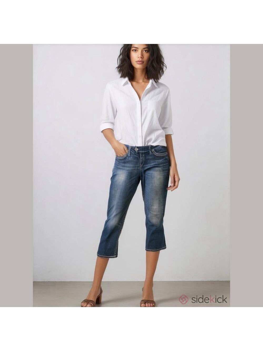 Silver Jean Capri Size W30